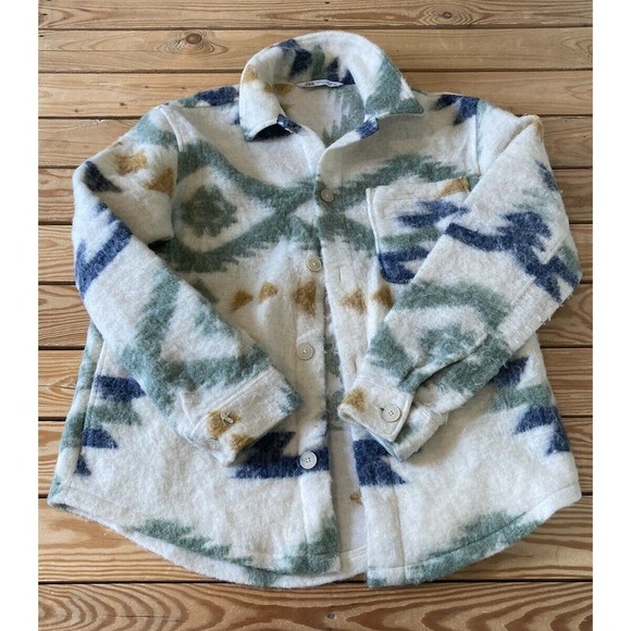 Zara Jackets & Blazers - Zara Aztec Wool Jacket Shacket Size Medium Women’s White Button Up